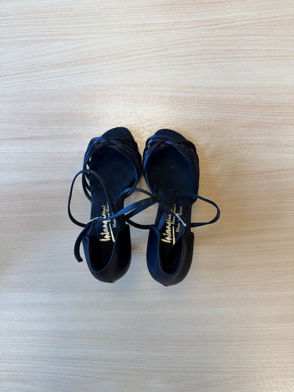 Flavia - Black Satin - Size 6 - XX Wide