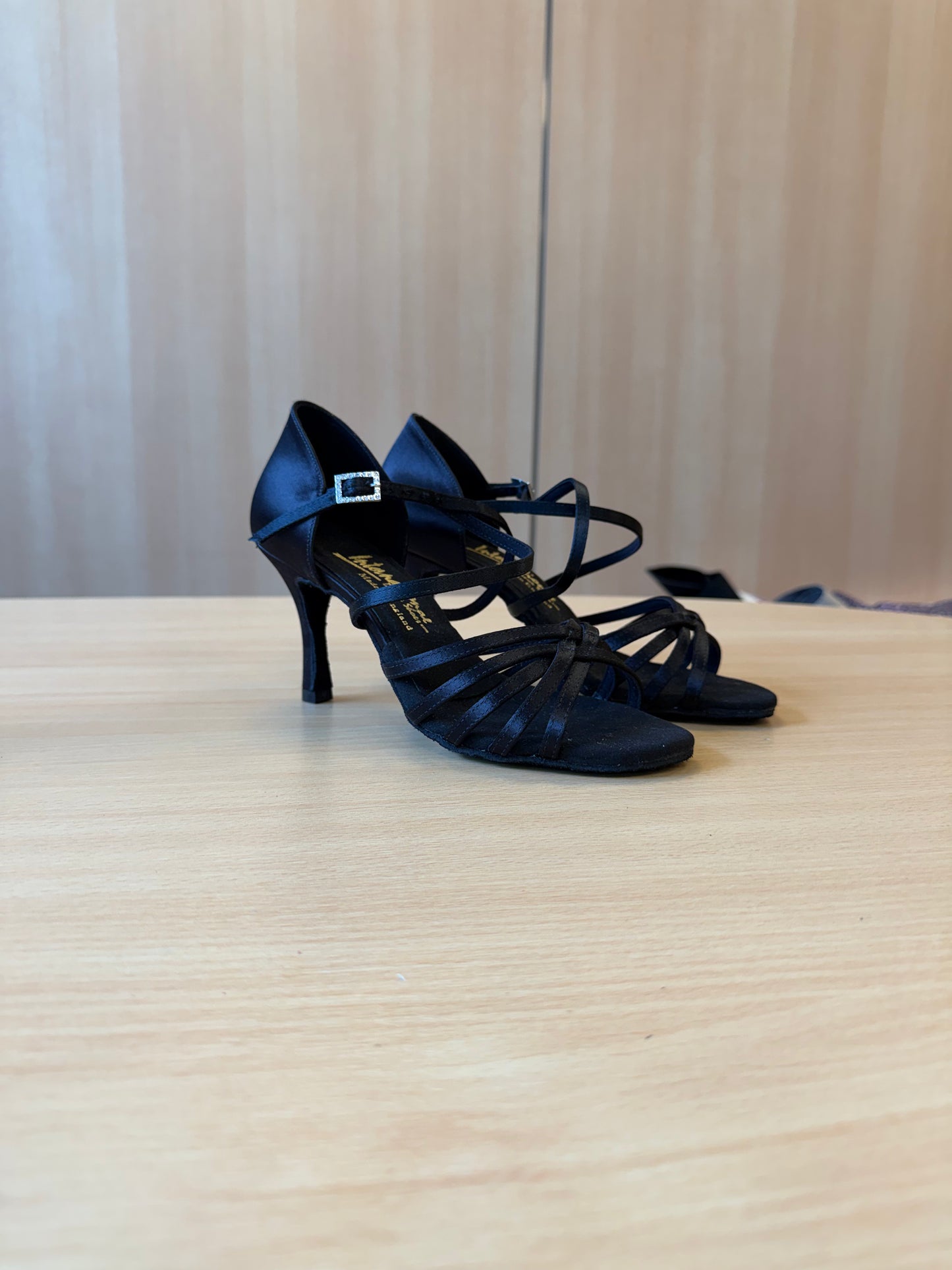 Flavia - Black Satin - Size 6 - Narrow
