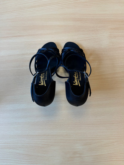 Flavia - Black Satin - Size 6 - Narrow