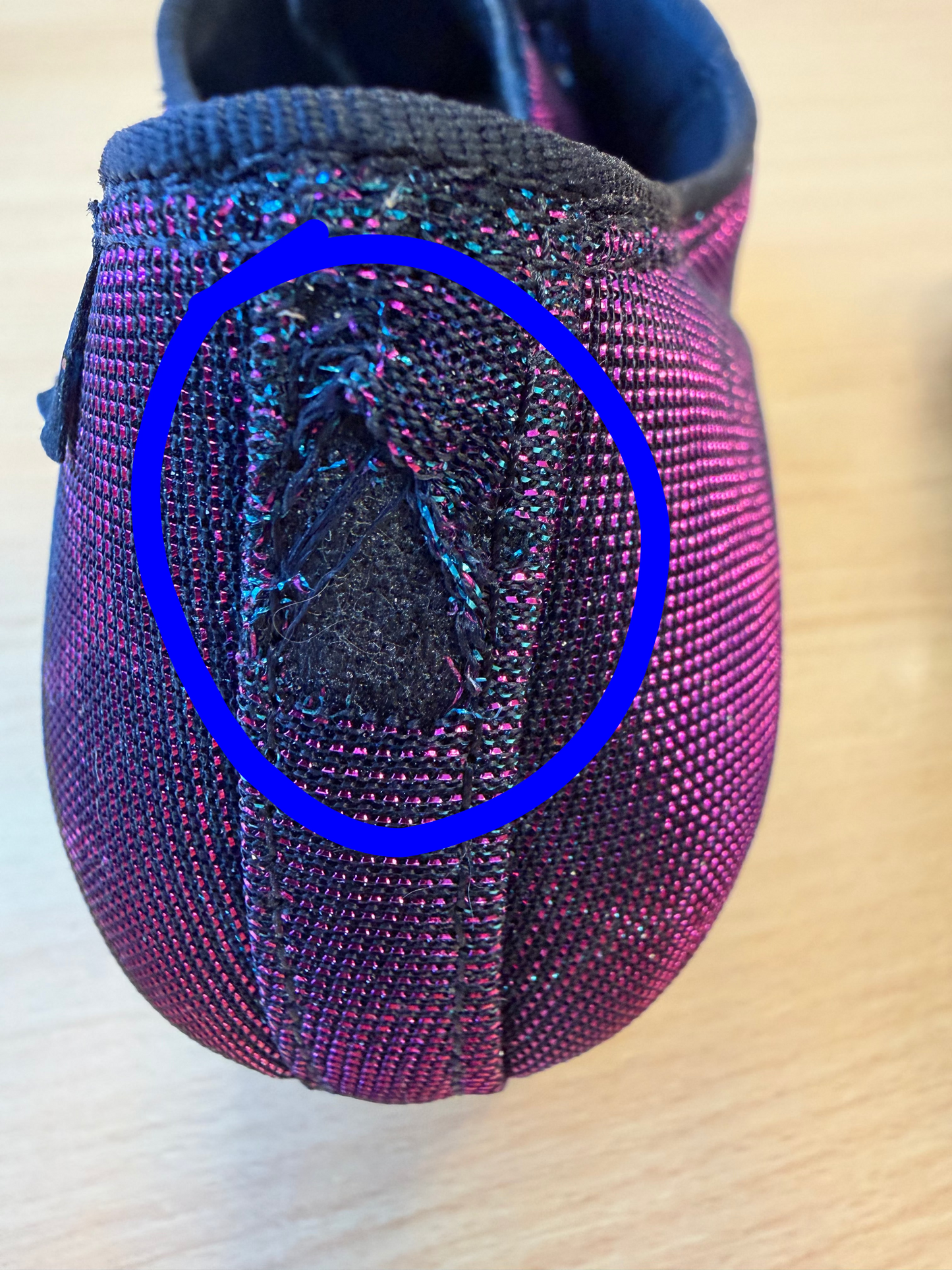 Heather Split-Sole - Blue Pink Panther - Size 3.5 - Regular