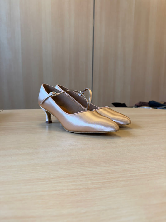 ICS SuperStar SingleStrap - Peach Satin - Size 8 - X Wide