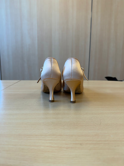 ICS RoundToe SingleStrap - Peach Satin - Size 8 - X Wide