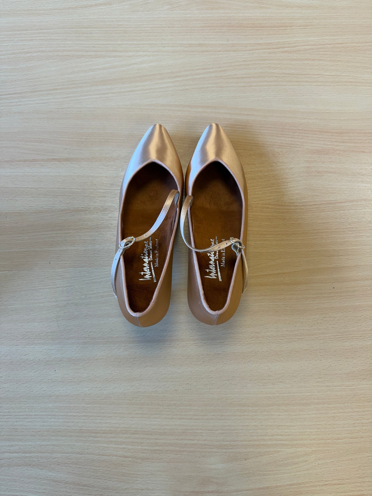 ICS SuperStar SingleStrap - Peach Satin - Size 8 - Narrow