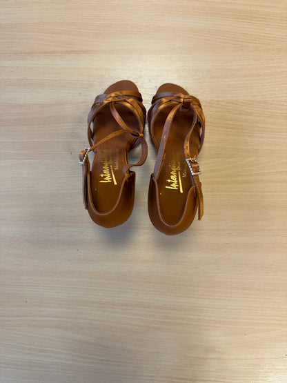 Melissa T-Bar - Tan Satin - Size 2 - Regular