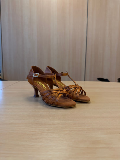 Bela - Tan Satin - Size 1.5 - Regular