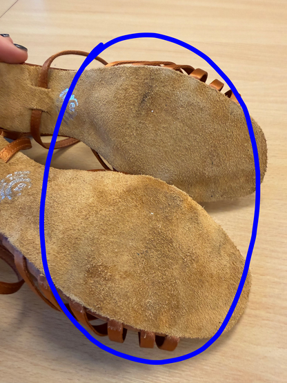 Elena - Tan Satin - Size 6.5 - Regular