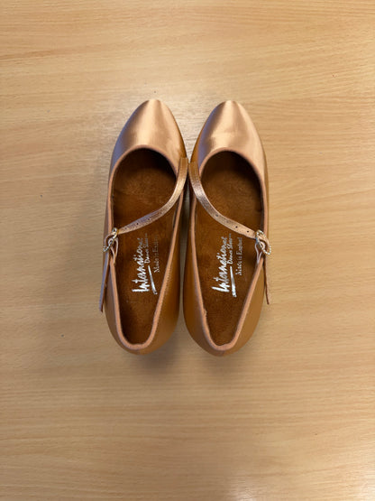 ICS RoundToe SingleStrap - Peach Satin - Size 3 - Narrow