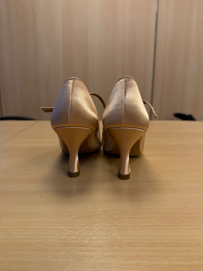 ICS RoundToe SingleStrap - Peach Satin - Size 3 - X Wide