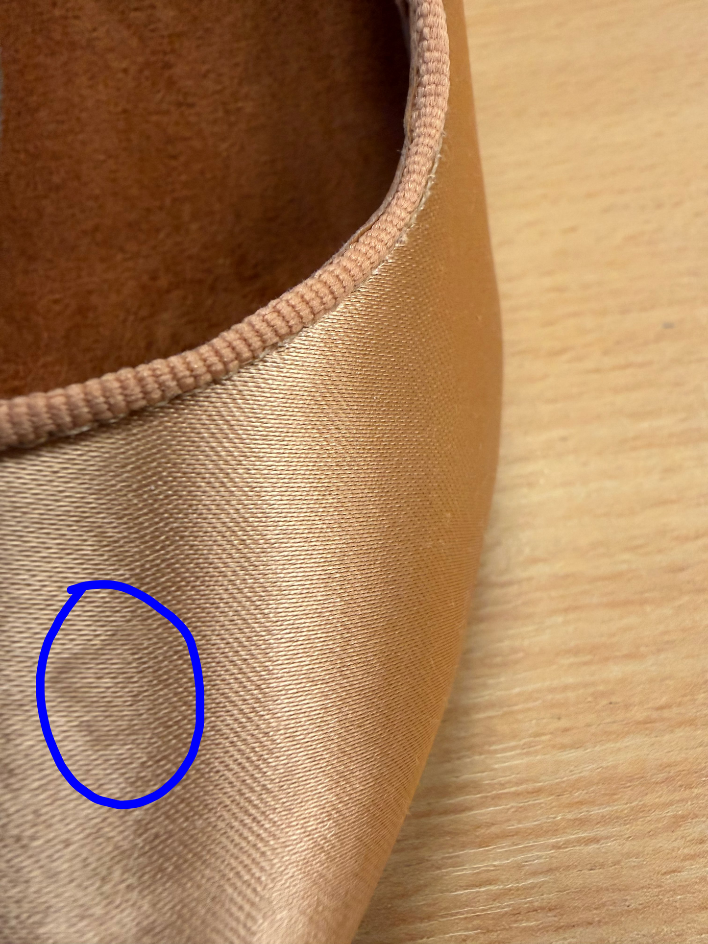 ICS RoundToe SingleStrap - Peach Satin - Size 3 - X Wide