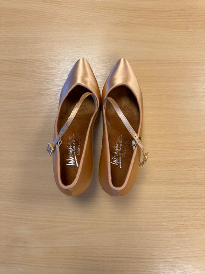 ICS SuperStar SingleStrap - Peach Satin - Size 4.5 - Regular (Hook Buckles)