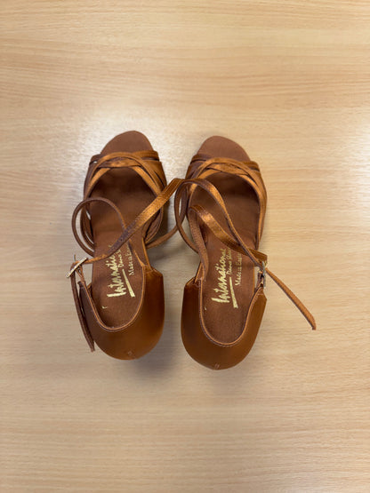 Mia - Tan Satin - Size 5 - Regular