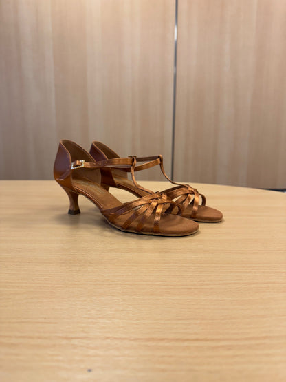 Bela - Tan Satin - Size 6.5 - Wide