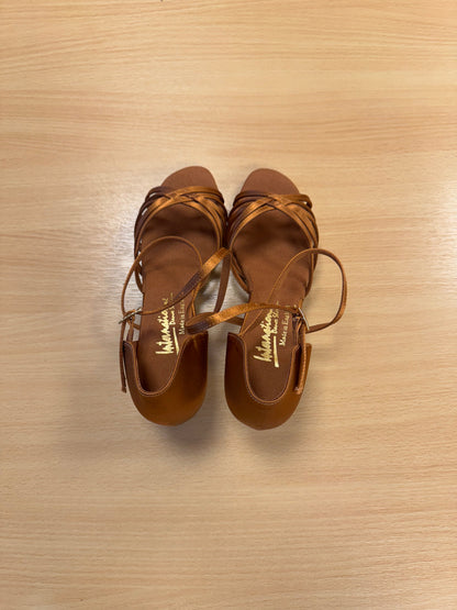 Flavia - Tan Satin - Size 5.5 - Regular