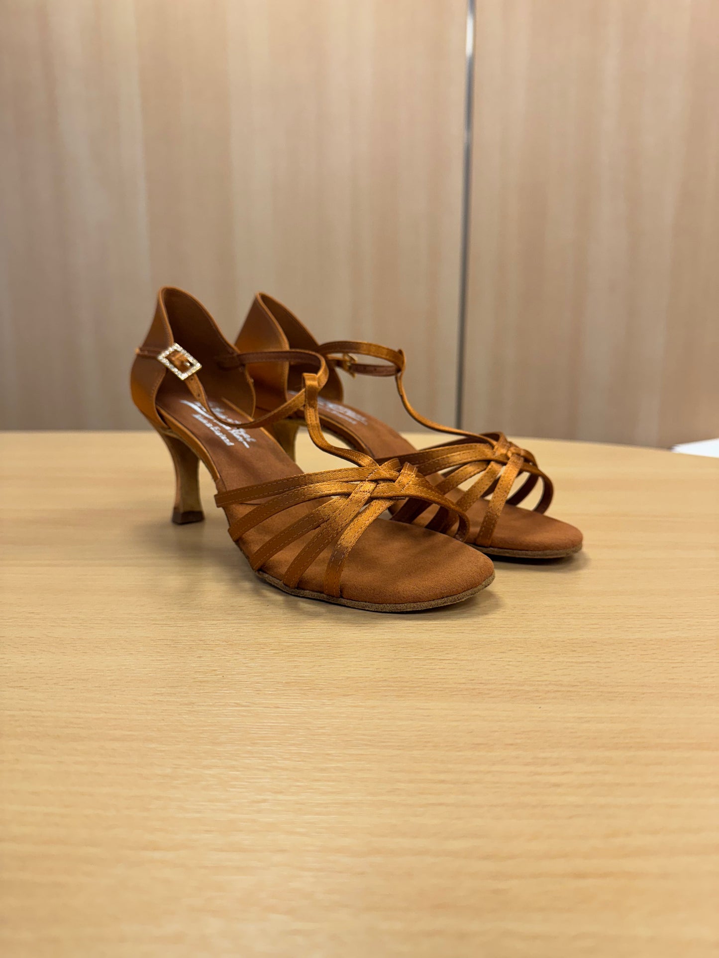 Bela - Tan Satin - Size 8.5 - Regular
