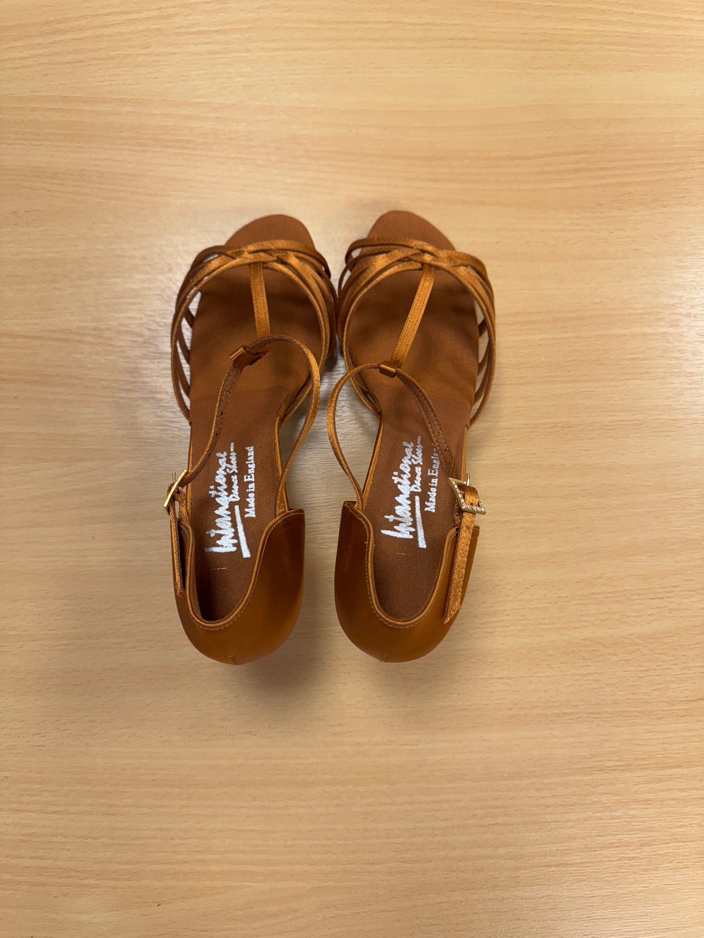 Bela - Tan Satin - Size 8.5 - Regular