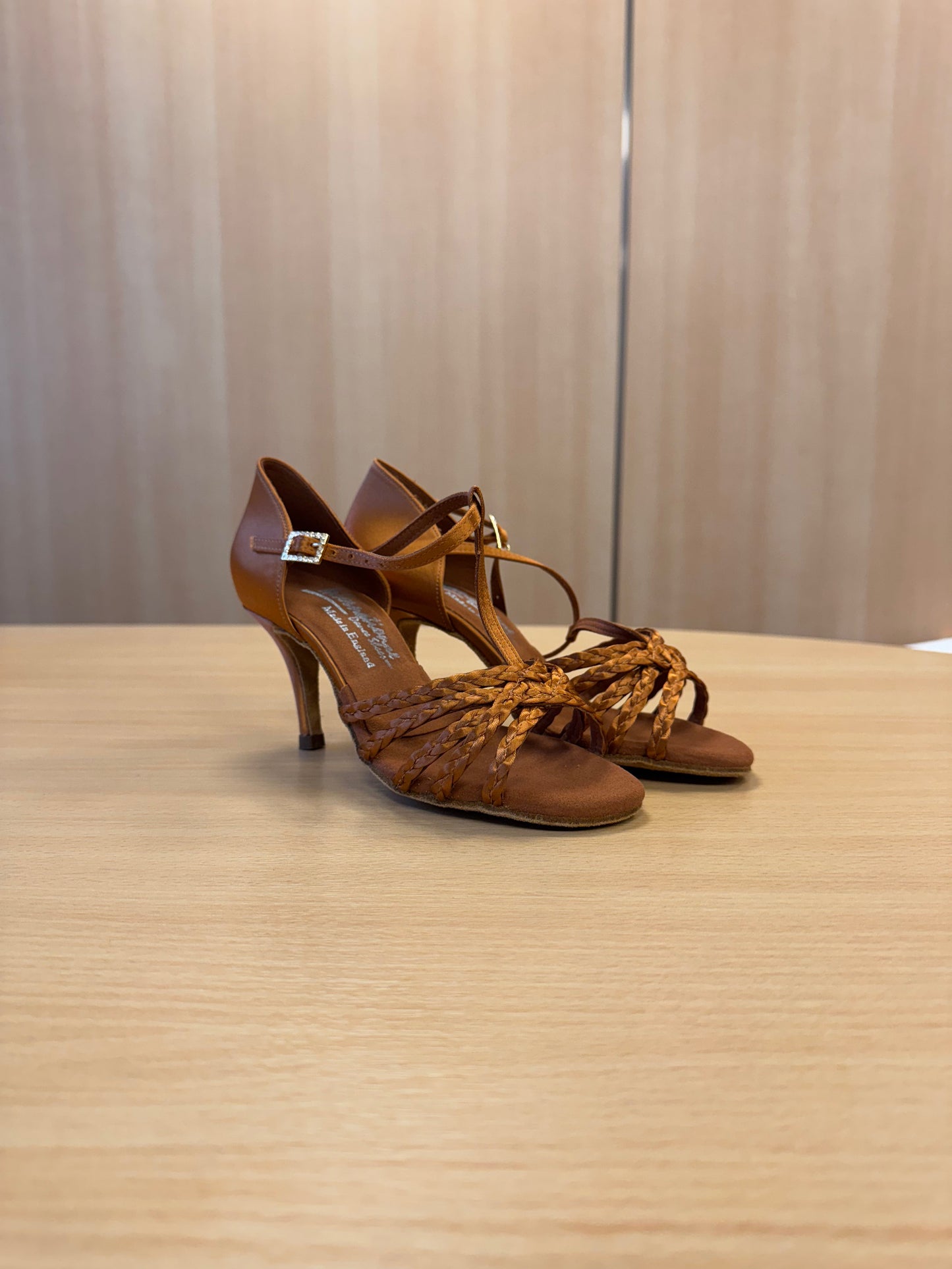 Neeve - Tan Satin - Size 3.5 - Regular