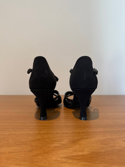 Sophie - BlackNubuck/BlackPatent - Size 5 - Regular