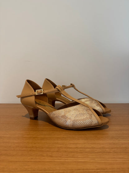 Vienna - Beige/BeigeSnake - Size 5.5 - Wide