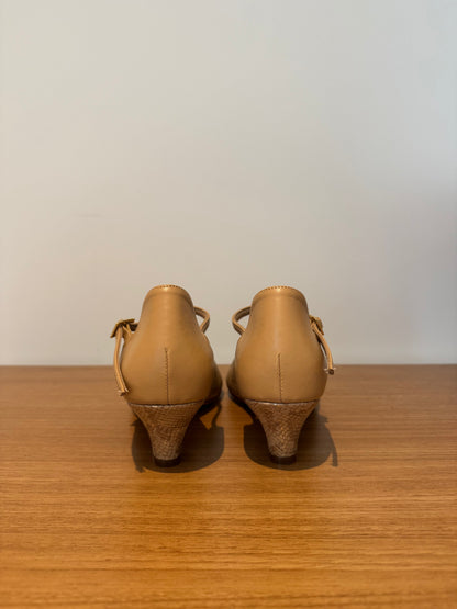 Vienna - Beige/BeigeSnake - Size 5.5 - Wide
