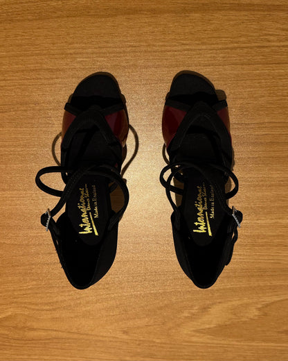 Bianca - BlackNubuck/MerlotPatent - Size 4.5 - Regular