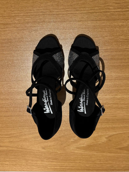 Bianca - BlackNubuck/SilverGlitterLace - Size 4.5 - Regular