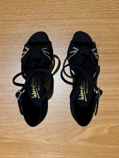 Bianca Crystal - Black Nubuck - Size 4.5 - Regular