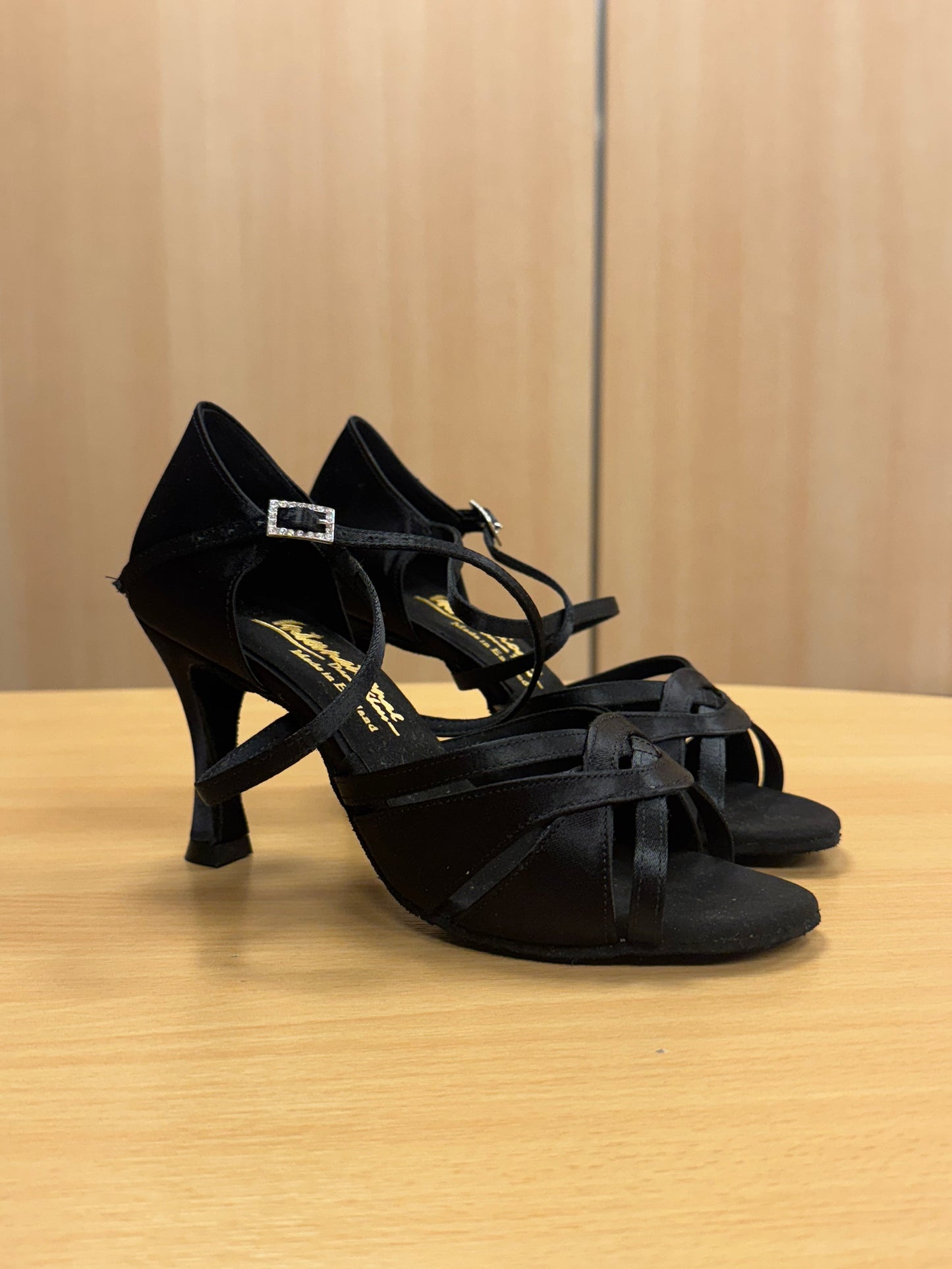 Mia - Black Satin - Size 5.5 - Regular