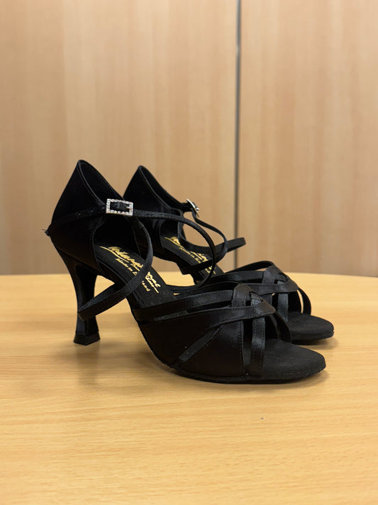 Mia - Black Satin - Size 5.5 - Regular