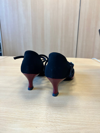 Bianca - Black Nubuck/Merlot Patent (Size 8W)