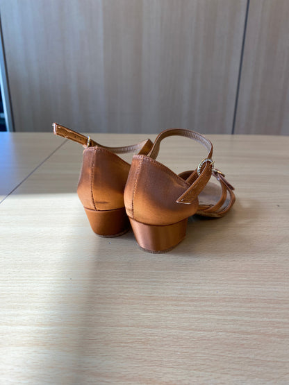 Girls Natasha - Tan Satin (Size 11.5N)