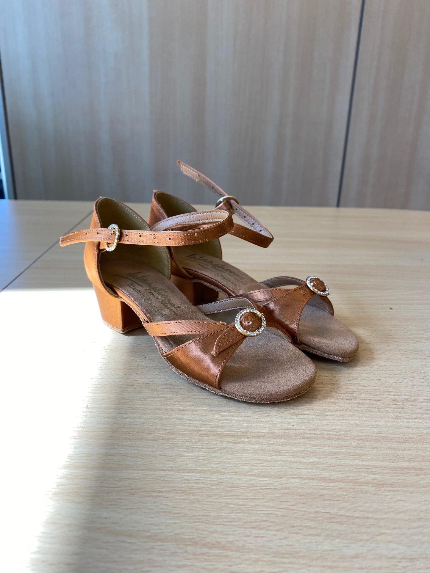 Girls Natasha - Tan Satin (Size 11.5N)