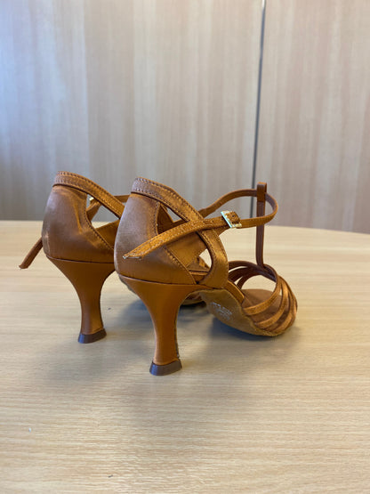 Lucia - Tan Satin (Size 2.5)