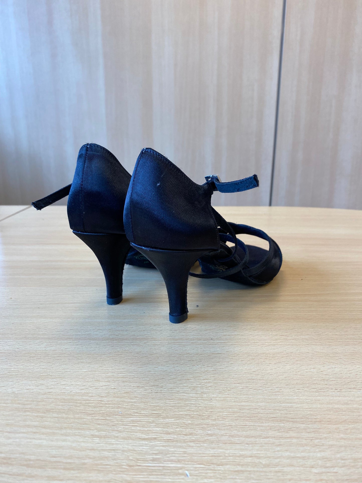 Mia - Black Satin (Size 6.5W)