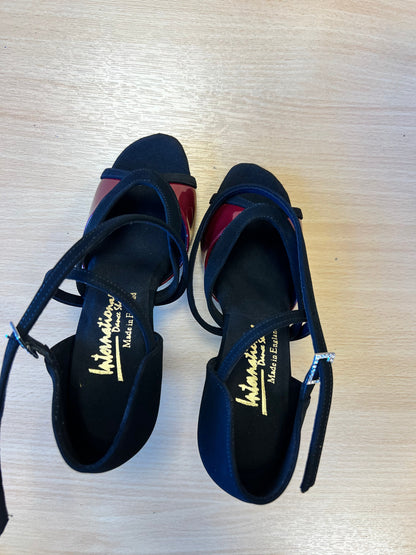 Bianca - Black Nubuck/Merlot Patent (Size 3.5)