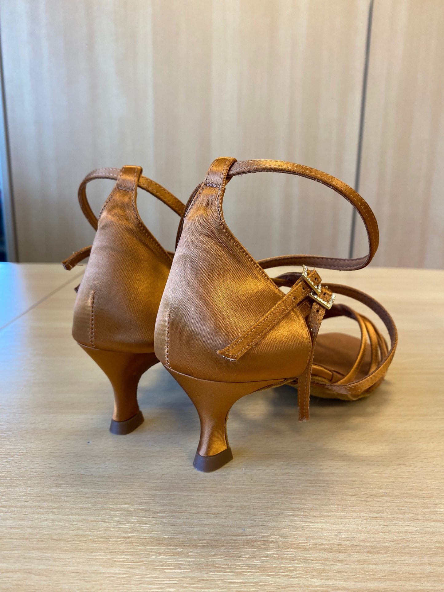 Emily - Tan Satin (Size 5)