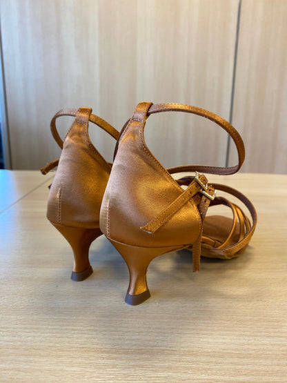 Emily - Tan Satin (Size 5)