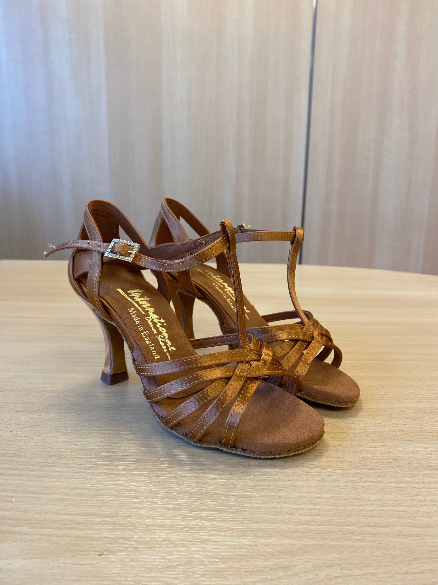 Lucia - Tan Satin (Size 2.5)