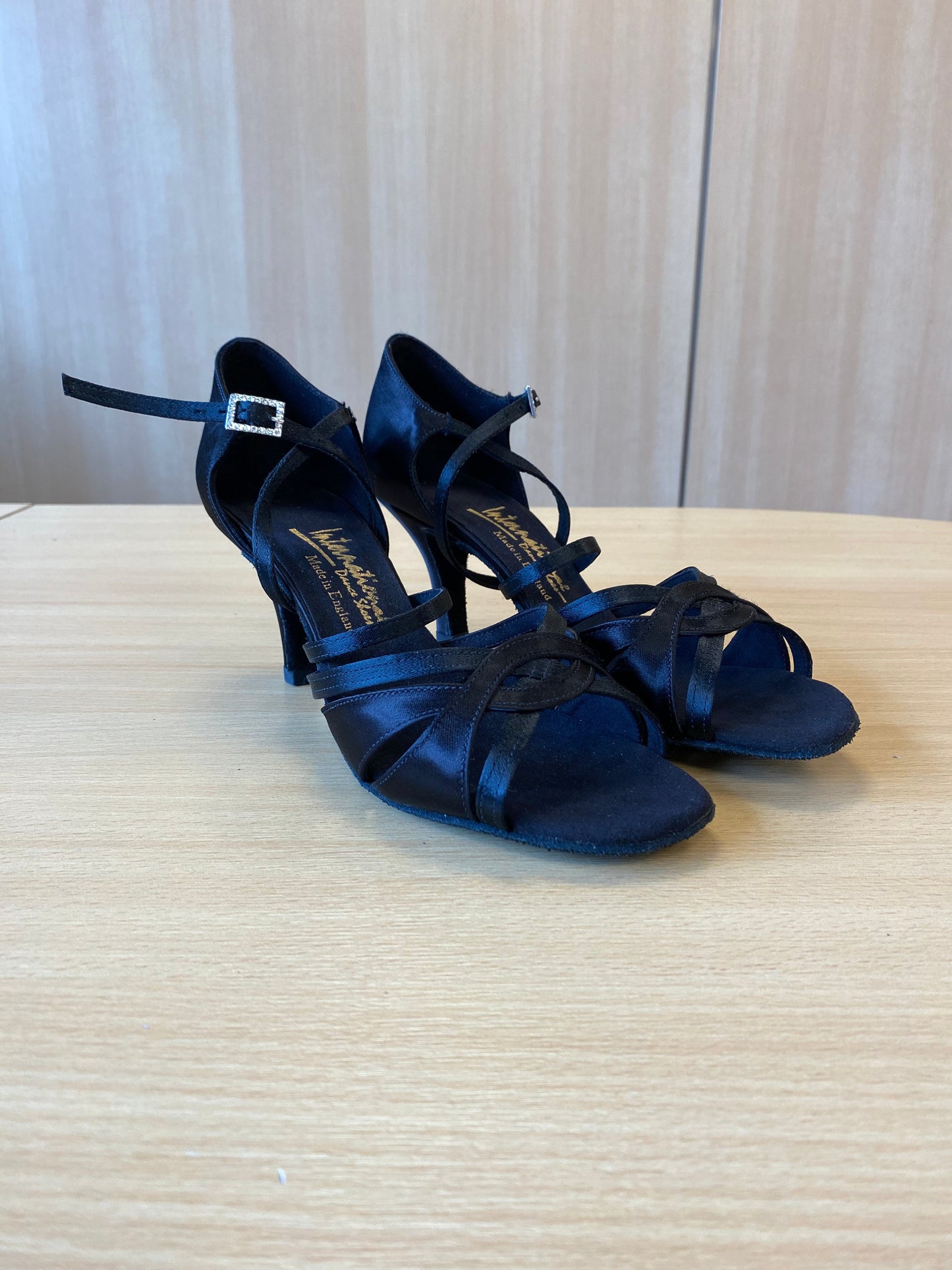 Mia - Black Satin (Size 6.5W)