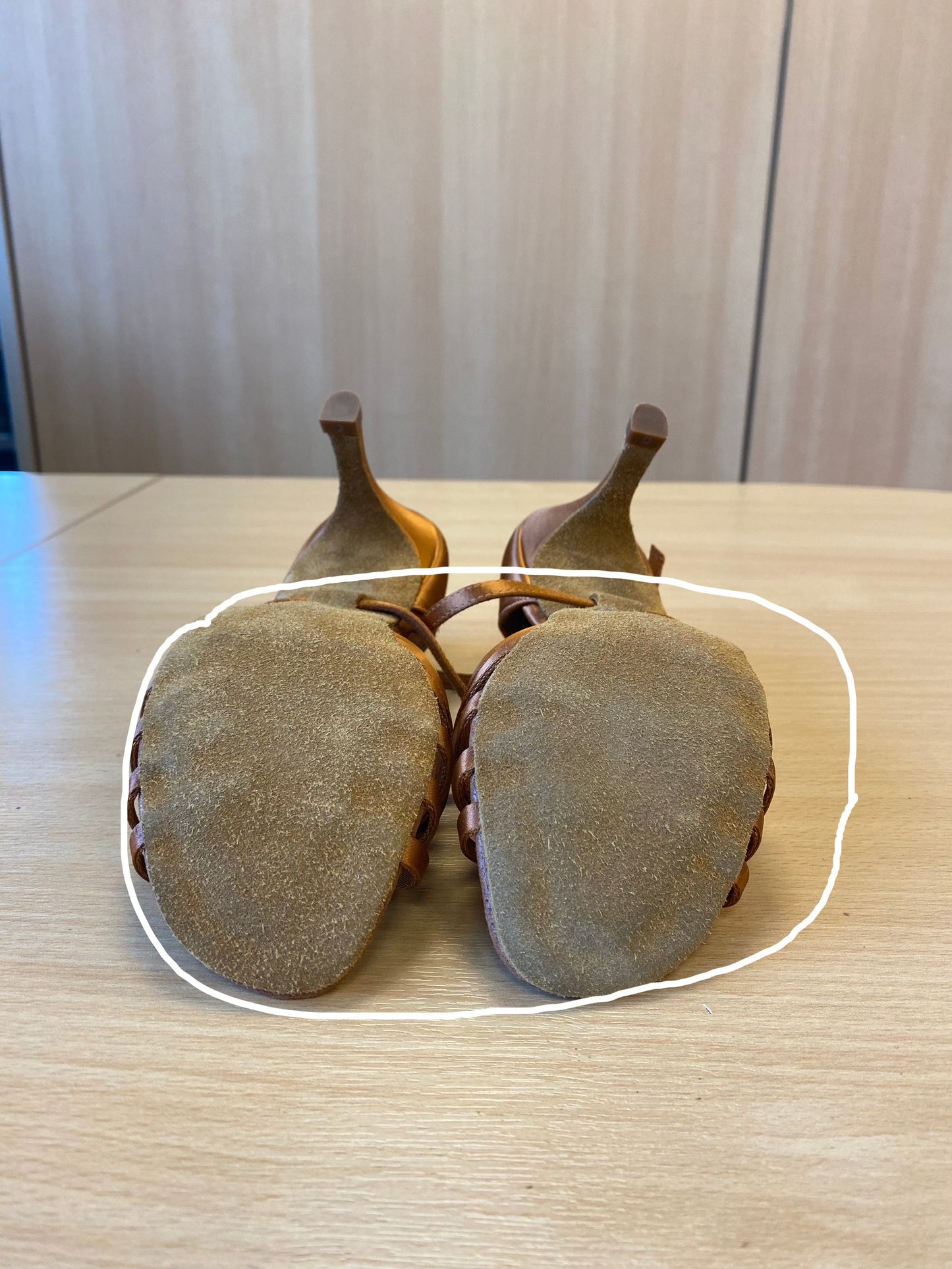 Elena - Tan Satin (Size 4.5)