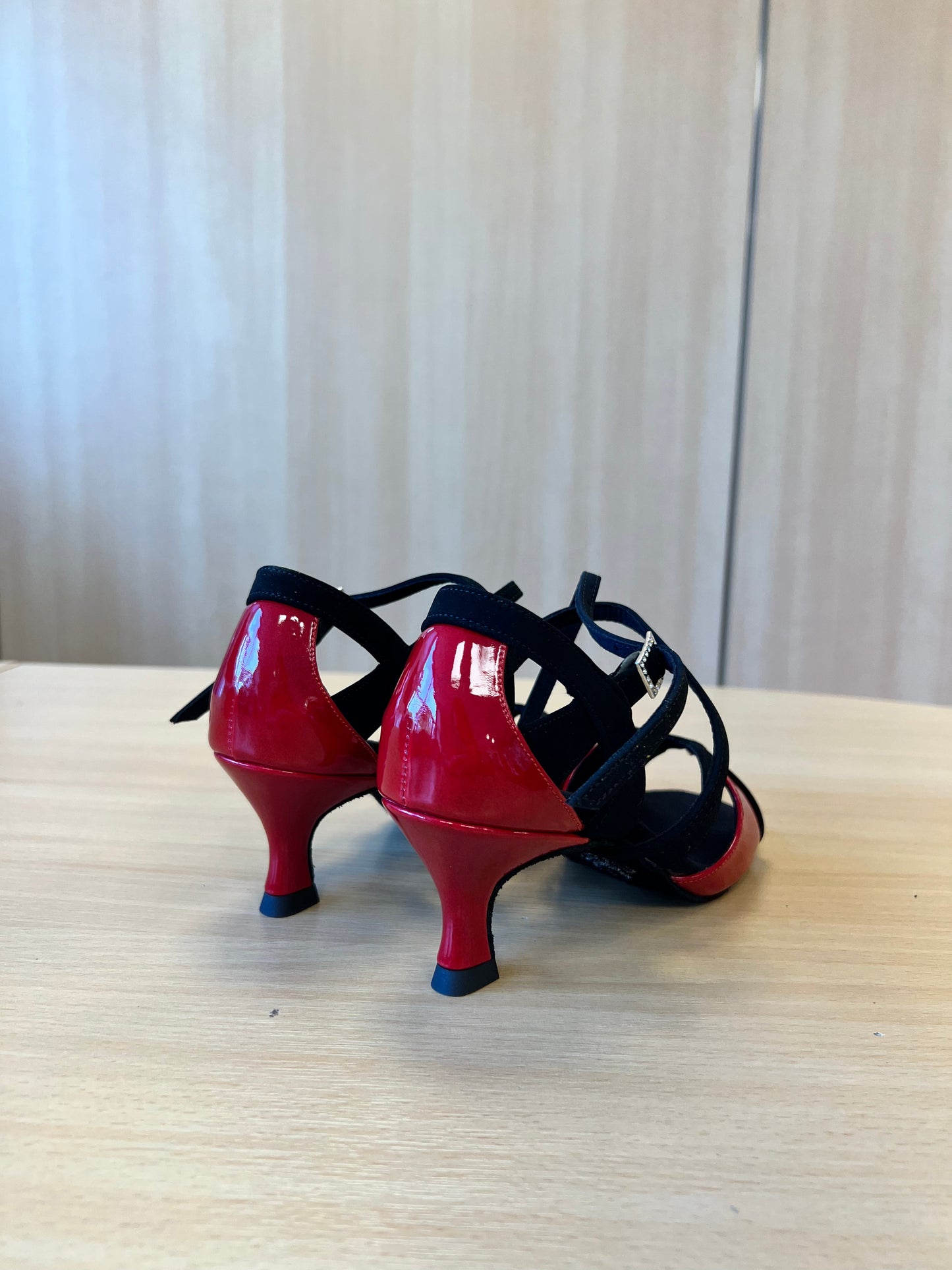 Bianca - Black Nubuck/Red Patent (Size 3)