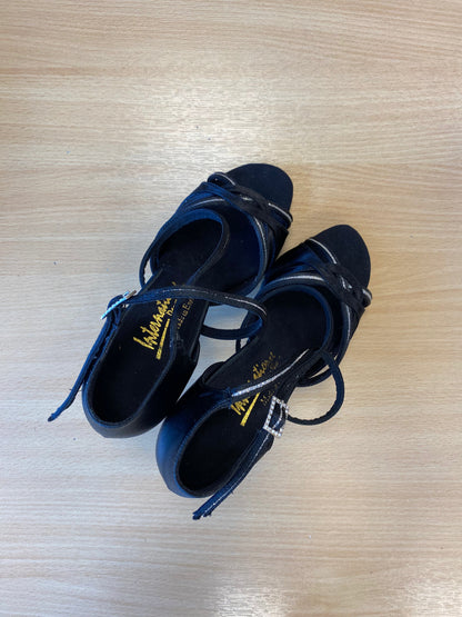 Mia Sequin - Black Satin/Sequin (Size 4)