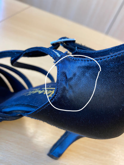 Mia Sequin - Black Satin/Sequin (Size 4)