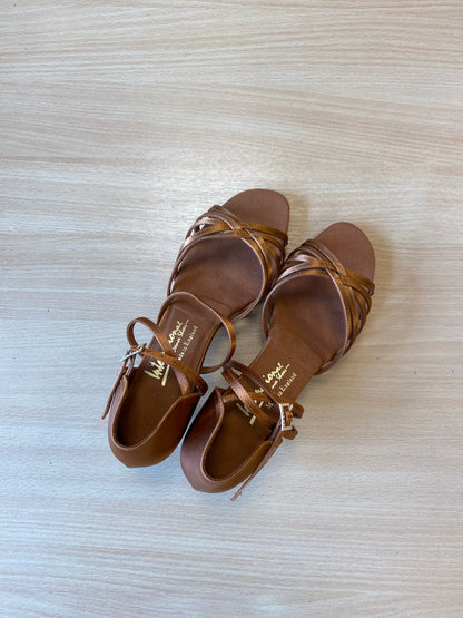 Flavia - Tan Satin (Size 8.5XXN)