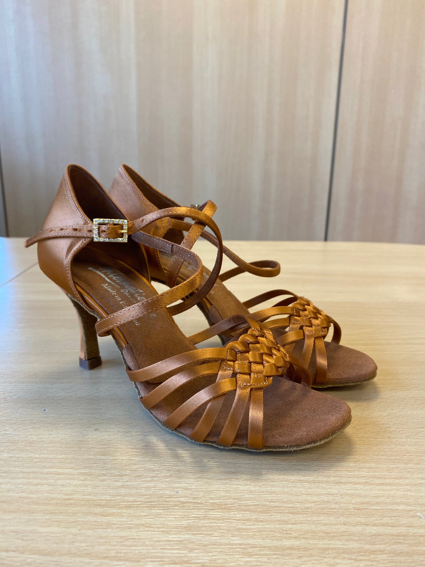 Elena - Tan Satin (Size 4.5)