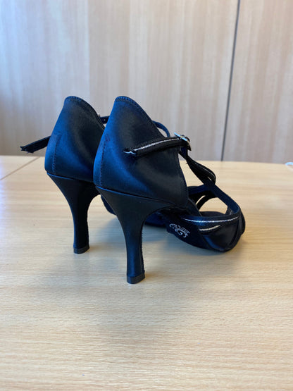 Mia Sequin - Black Satin/Sequin (Size 4)