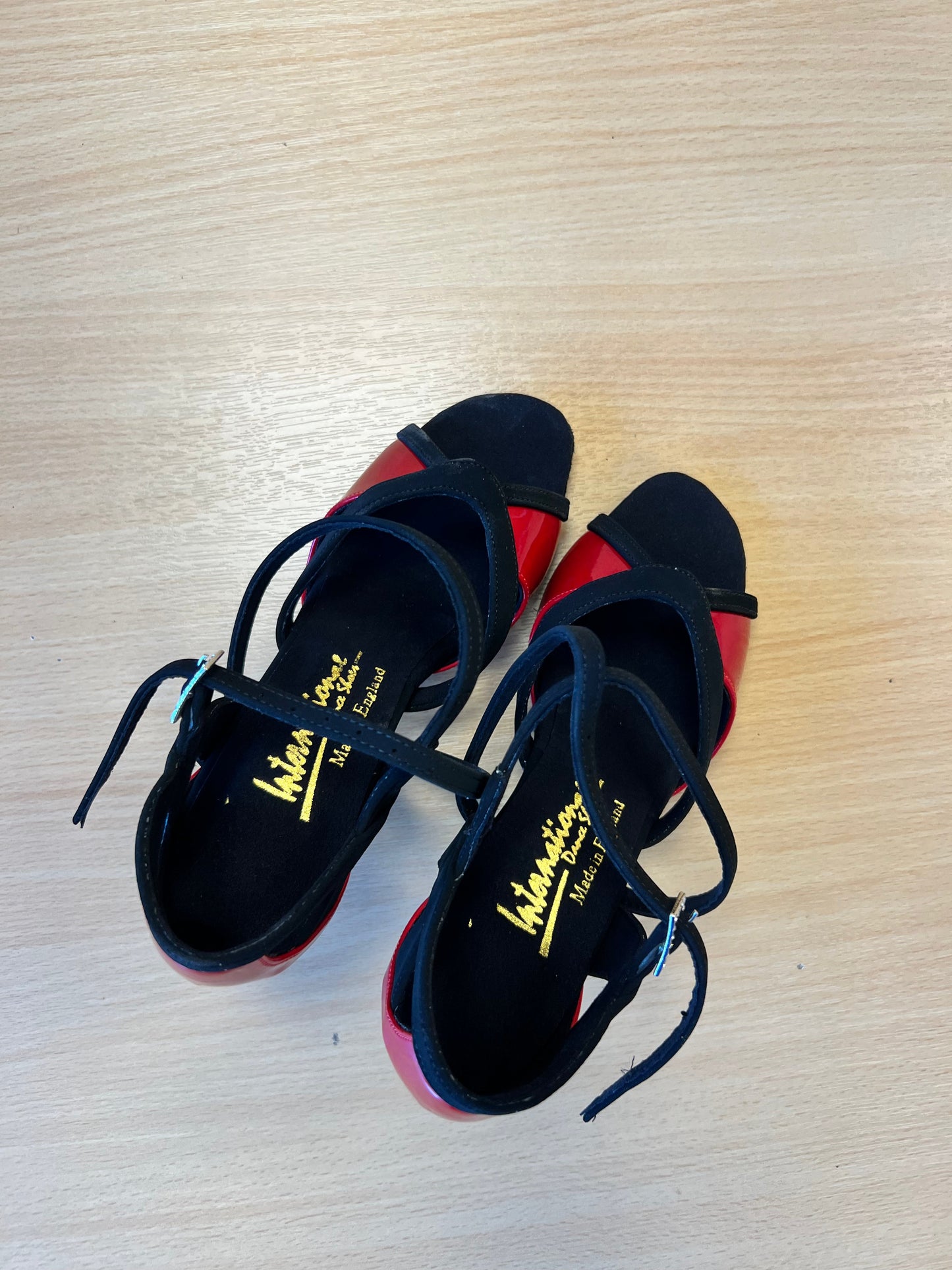 Bianca - Black Nubuck/Red Patent (Size 3)