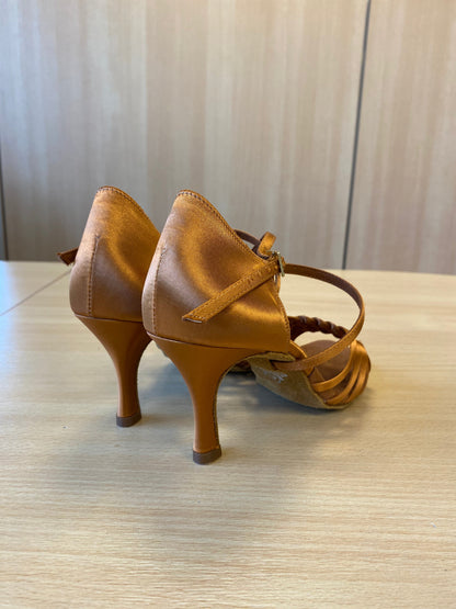Elena - Tan Satin (Size 4.5)