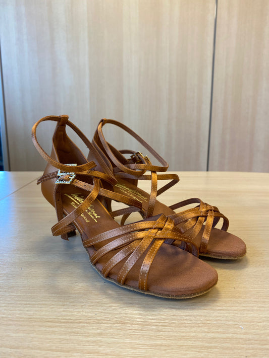 Emily - Tan Satin (Size 5)